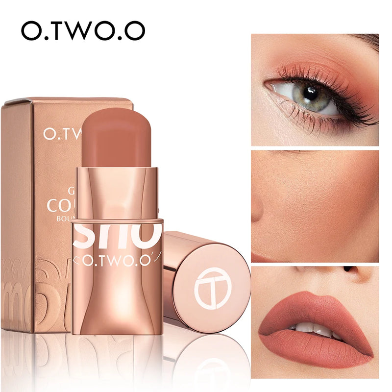 Batom Blush Stick 3 em 1 Olhos Bochecha e Lábios Tint Construível À Prova D'Água Leve Creme Multi Stick Maquiagem para Mulheres