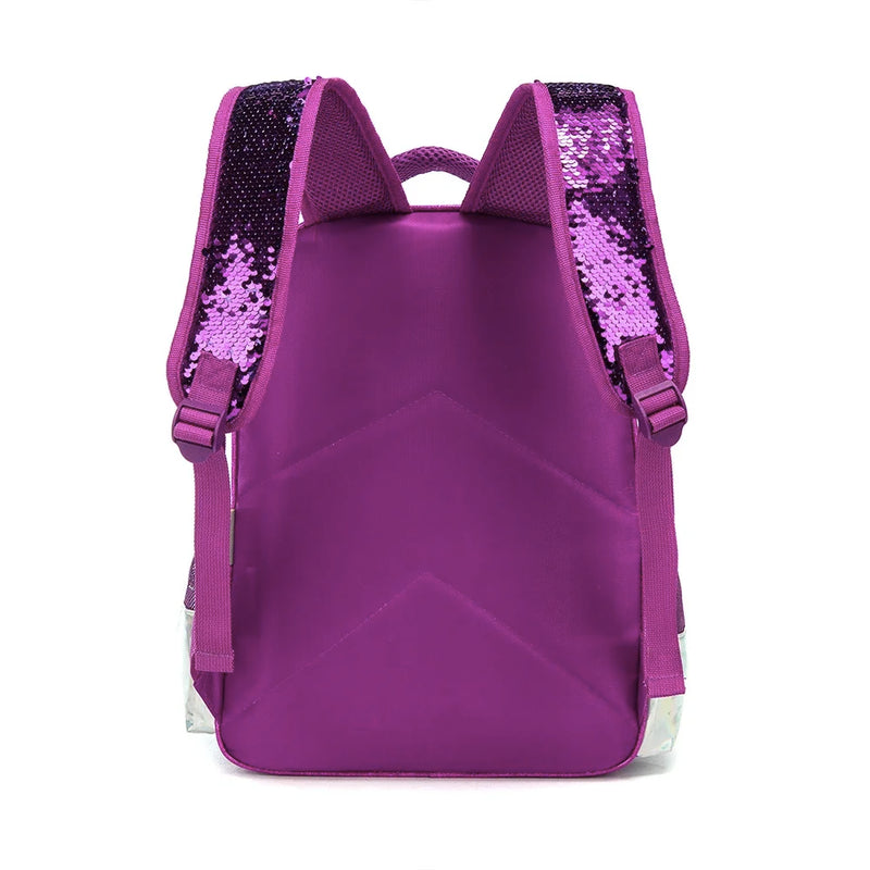 BIKAB Unicórnio Mochila Escolar Dupla Face Lantejoulas Mochila Leve Kawaii Mochila Menina Material Escolar para Meninas